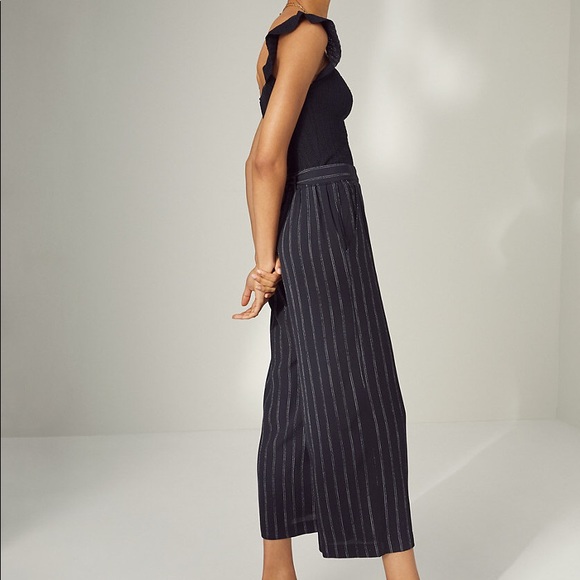 Wilfred Pinstripe Faun Wide-Leg Pant - Picture 5 of 16